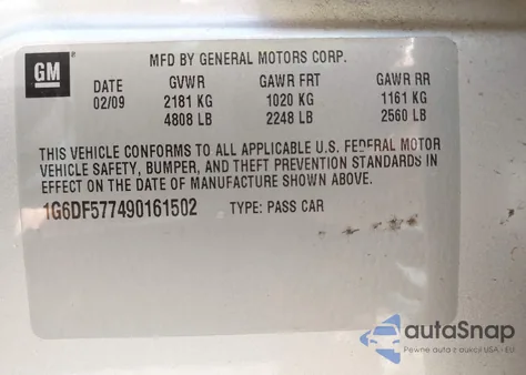 2009 Cadillac Cts Standard из США, поврежденный, VIN 1G6DF577490161502